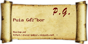 Puia Gábor névjegykártya